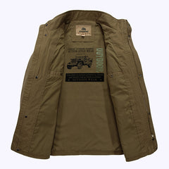 Men's Casual Mid-Length Cotton Jacket for Spring/Fall